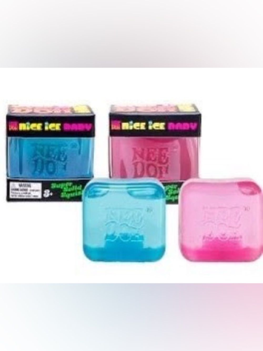 NeeDoh Nice Ice Baby Super Solid Squish Pink Stress Toy